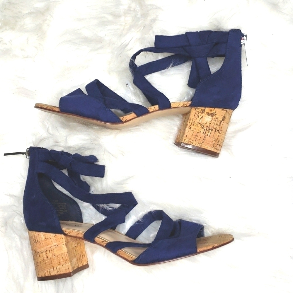 Nine West Greenroom Suede Dress Sandal Navy